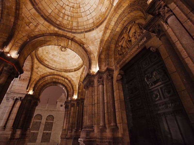 Inside the The Sacre-Coeur Basilica in Paris