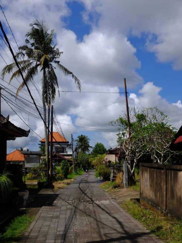 Quiet road in Bangkiang Sidem village near the Campuhan Ridge Walk in Ubud