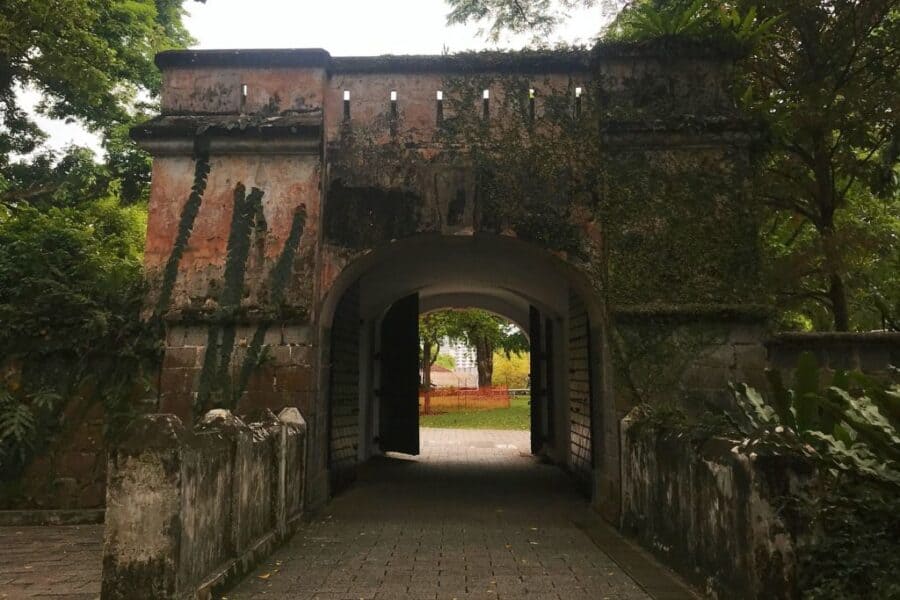 One of the gates at Fort Canning Park.