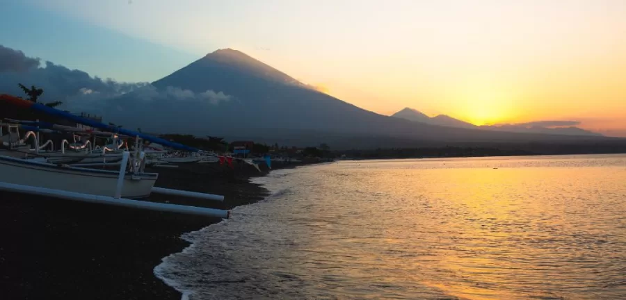 Things To Do In Amed include watching the sunset over Mount Agung