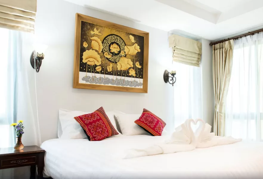 Budget hotels in Chiang Mai: Villa Thai Orchid, inside the double bedroom