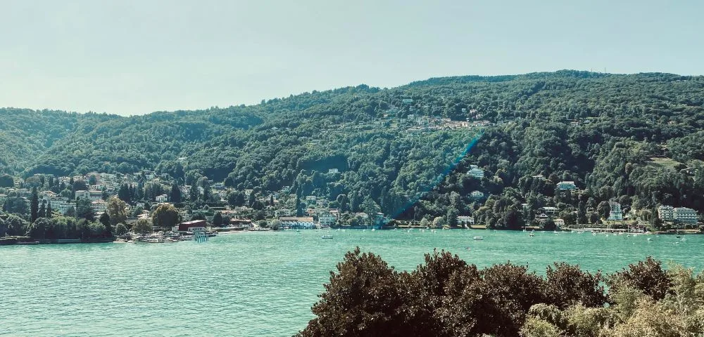 Scenic shot of Lake Maggiore, a off the beaten path lake in North Italy.