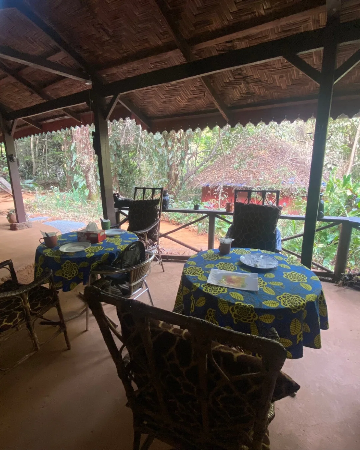 Sierra Leone Eco-Lodge: Communal breakfast area at Tacugama wildlife rescue 