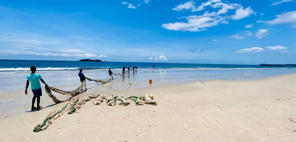 Traditional fishing in the Turtle Islands, Sierra Leone