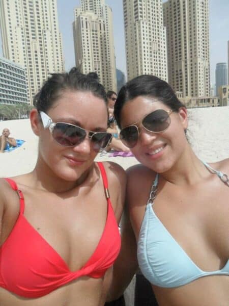 Abi travelling with someone in Dubai.