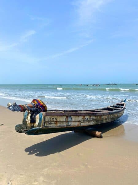 A local fishing boat in The Gambia
