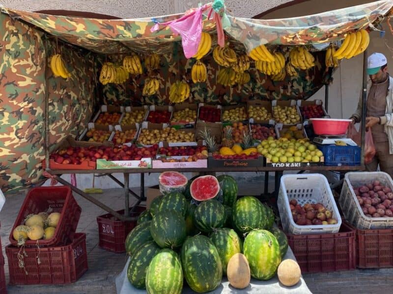 A fruit stand in Morocco.