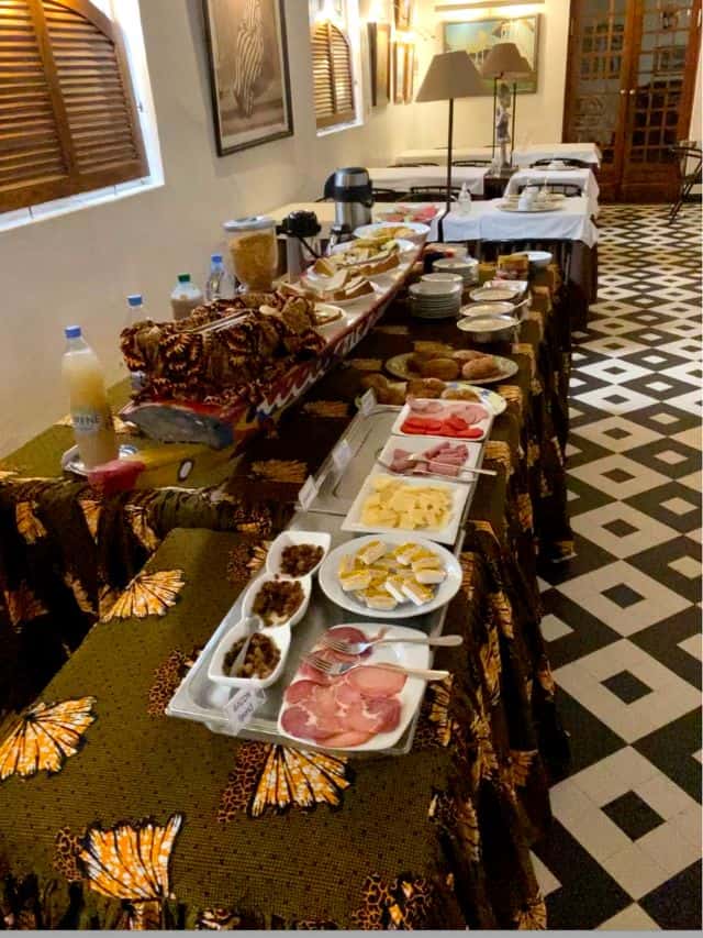 Breakfast Spread at the Residence Hotel in Saint-Louis