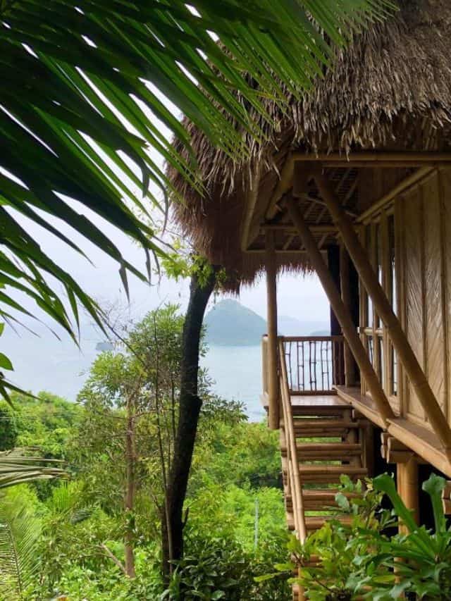 Bamboo villa with sea view at Elang Hillside Bamboo Villas, Labuan Bajo
