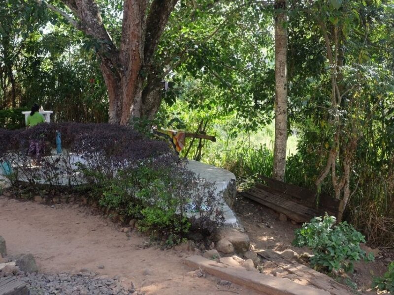 Small shrine beside the trail near the key turn-off for the Ella Rock route.
