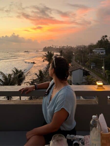 Sunset over the ocean from Lighthouse Ahangama, Sri Lanka's South Coast