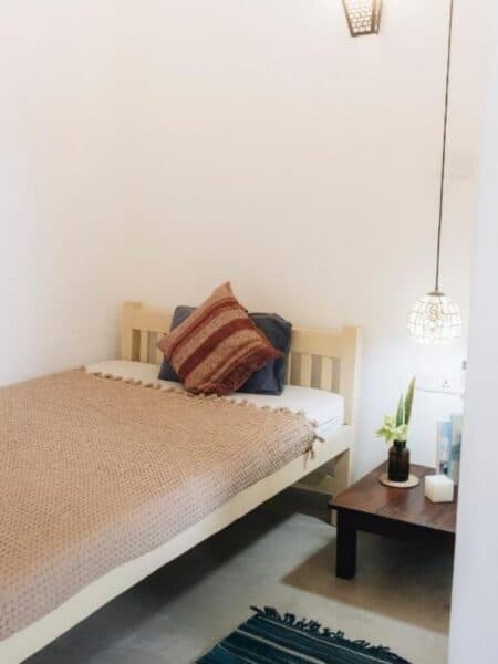 Cosy private room with double bed and simple decor at Mellow Hostel Ahangama.