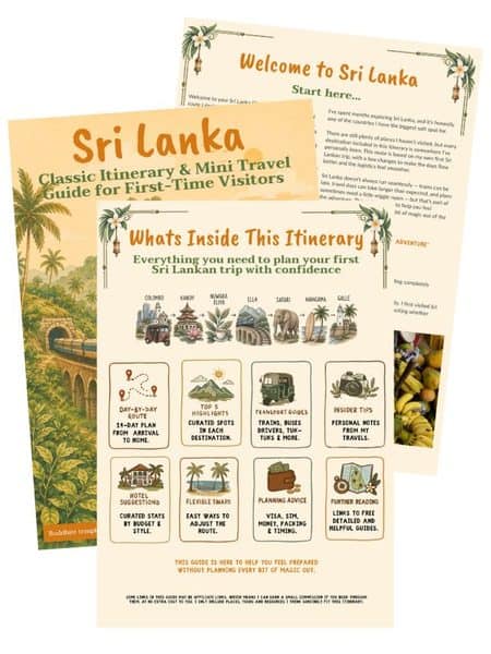 14 days in Sri Lanka, pull out pages showing what's inside this itinerary